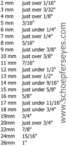 How to size for Doll Eyes, measuring doll eyes, millimeter, sizing eyes ...
