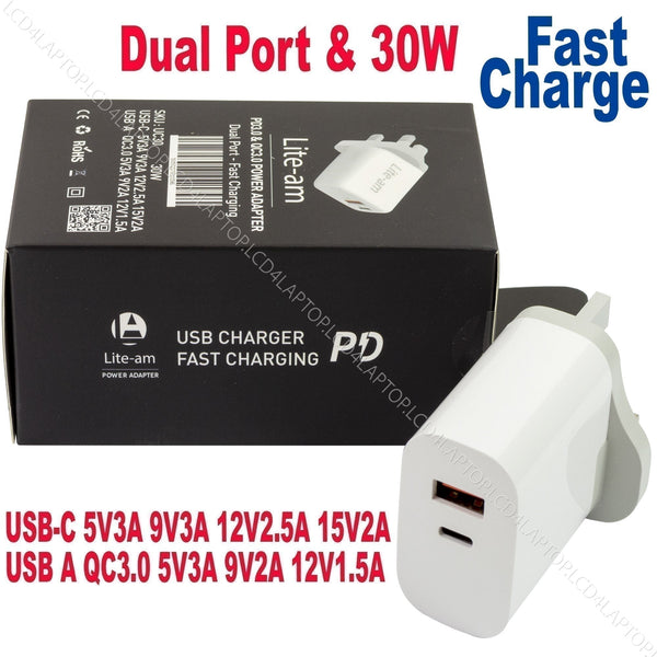 For iPad Air (4th gen) Power AC Adapter Charger Fast Charge 30W USB-C |  Lcd4Laptop