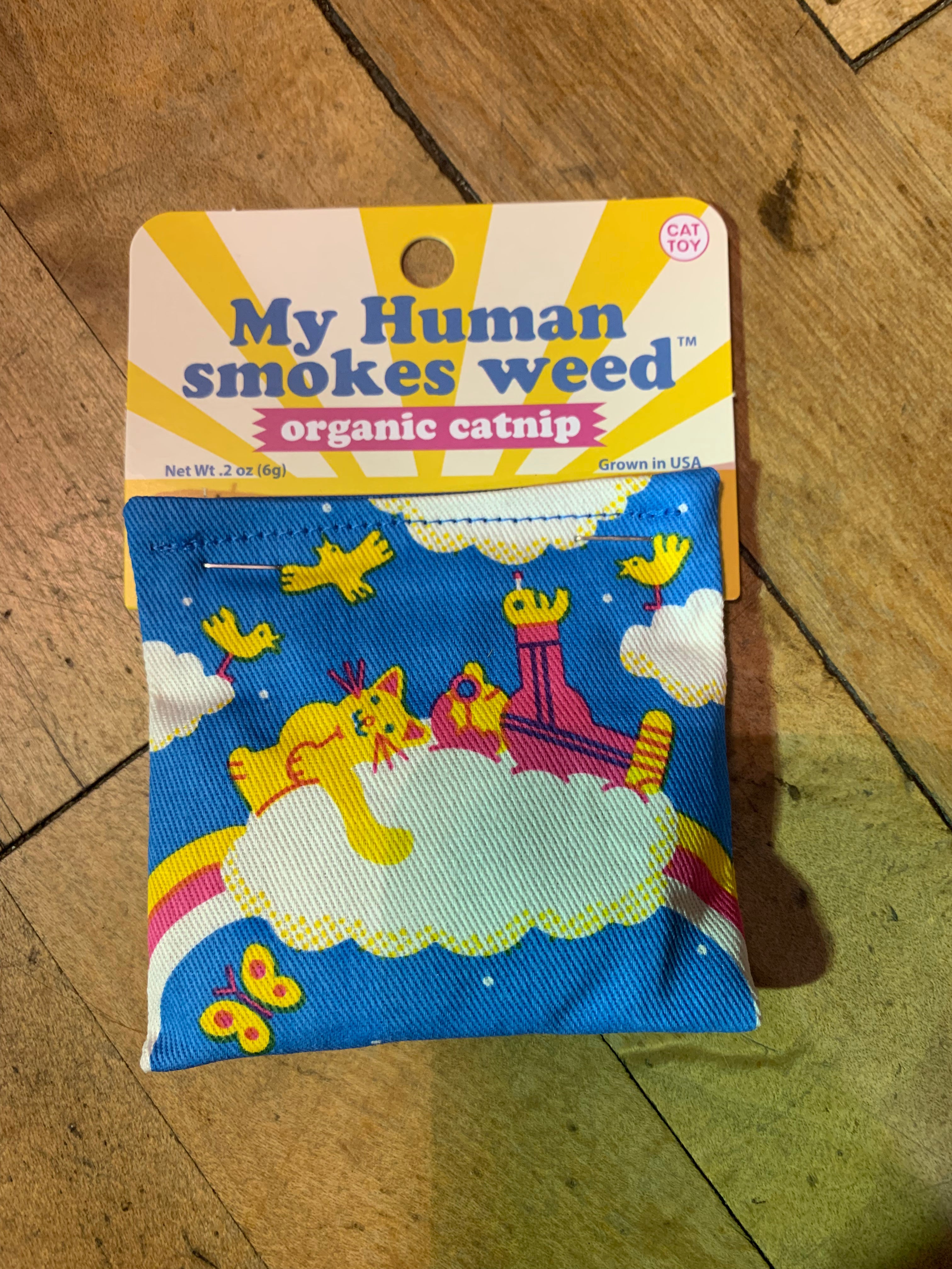 My human smokes catnip toy