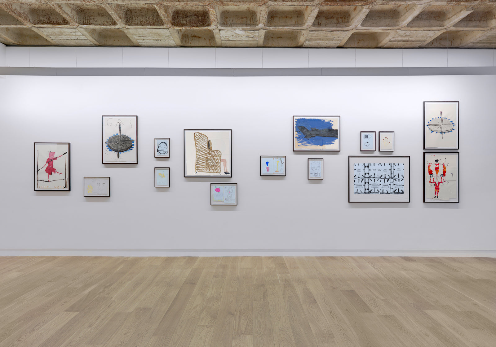 Rose Wylie, Works on paper, Installation view, 2013, Galerie Michael Janssen Berlin