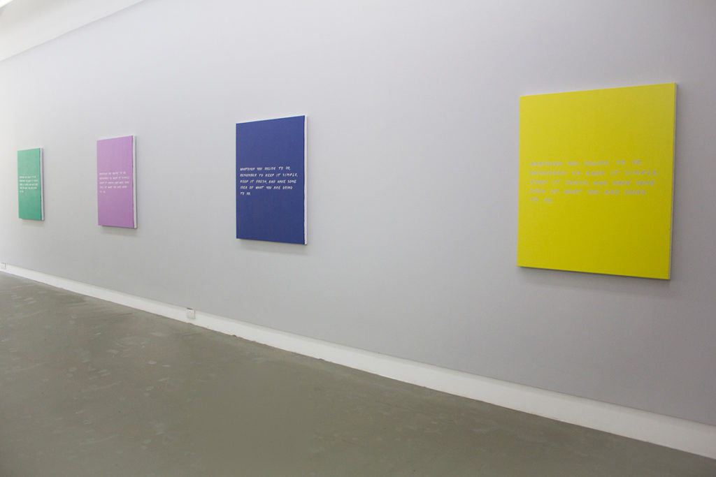 Meg Cranston & John Baldessari, Keep it Simple. Keep it Fresh., Installation view, 2013, Galerie Michael Janssen Singapore