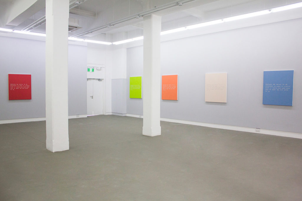 Meg Cranston & John Baldessari, Keep it Simple. Keep it Fresh., Installation view, 2013, Galerie Michael Janssen Singapore