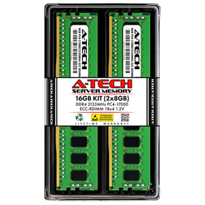 16GB Kit (2 x 8GB) 1Rx4 DDR4-2133 PC4-17000R RDIMM ECC Registered 1.2V 288-Pin Server Memory RAM - A-Tech Memory