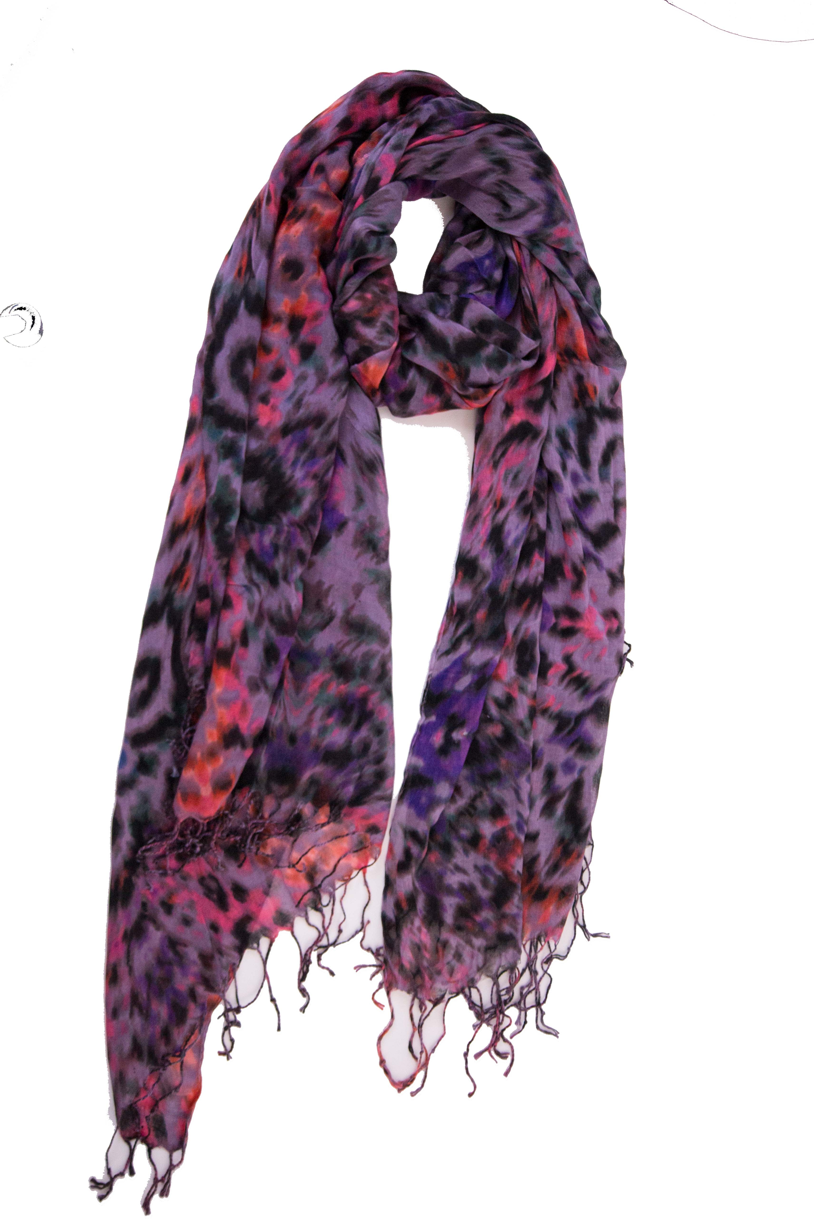 purple print scarf