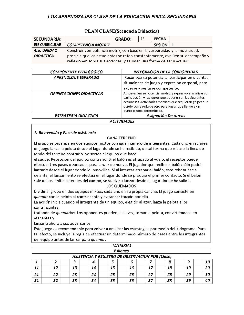 Planeacion Anual Educación Física 1 Secundaria por Editorial MD – Maesdi