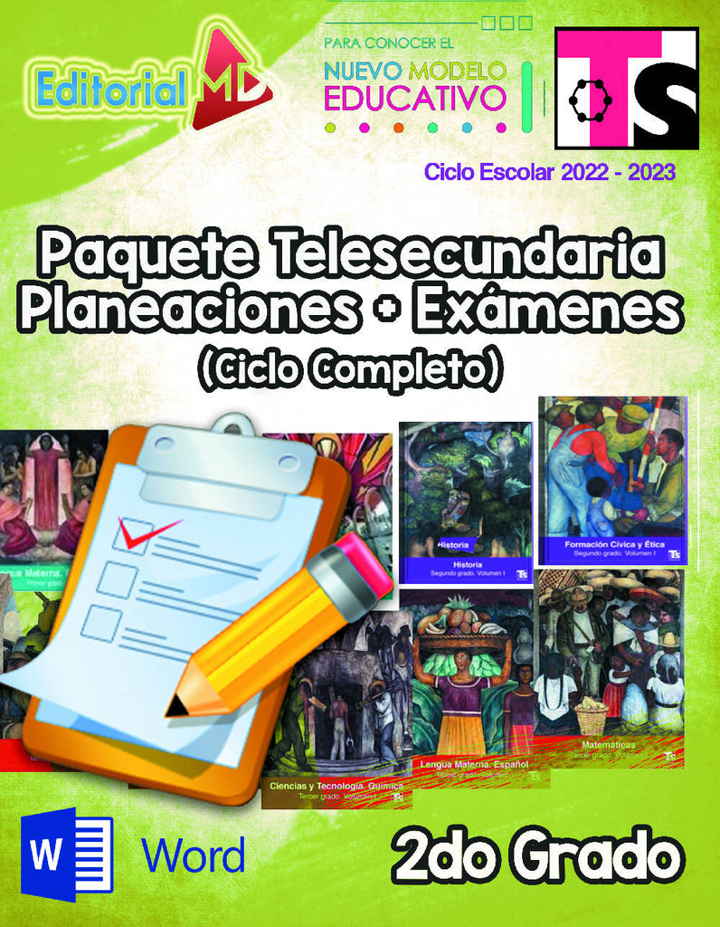 Telesecundaria (Paquete Ciclo Completo) Planeaciones + Exámenes 2° Grado (Nuevo  Modelo Educativo) por Asesores Educativos – Maesdi