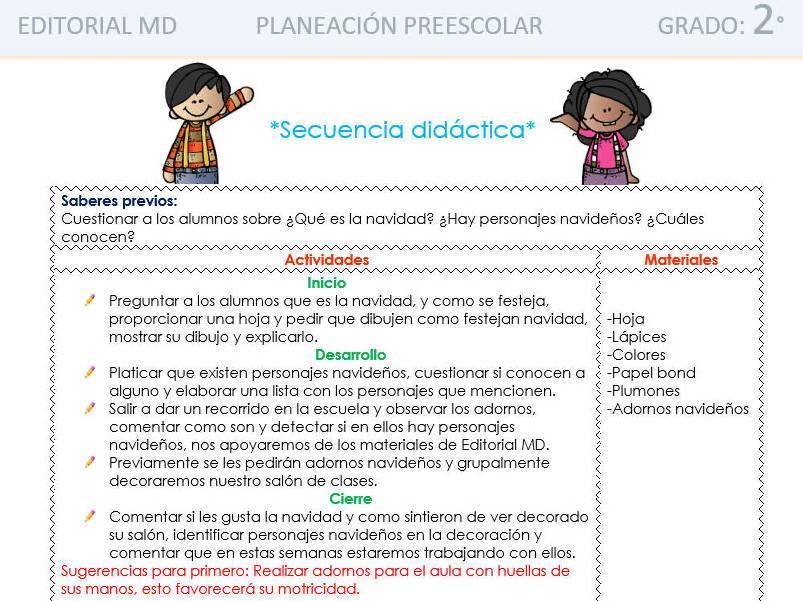 Planeación de Diciembre para Preescolar por Editorial MD – Maesdi