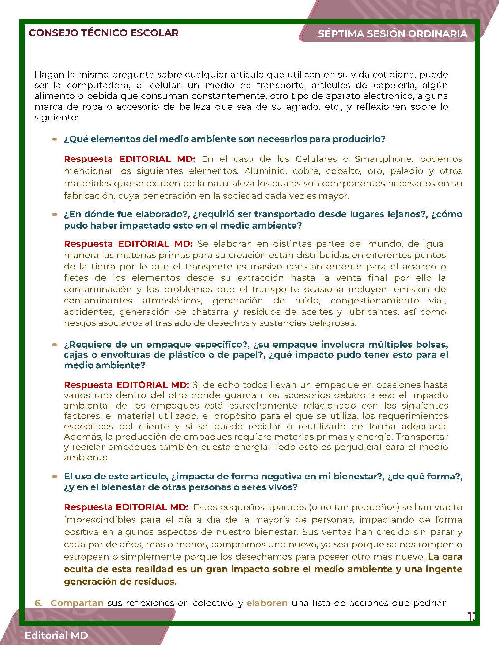 Guía Contestada 7ma Sesión Consejo Técnico Escolar (CTE) Mayo 2022