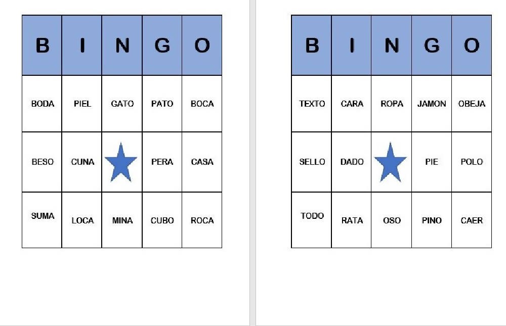 Bingo de palabras por MaestrasUnidas – Maesdi