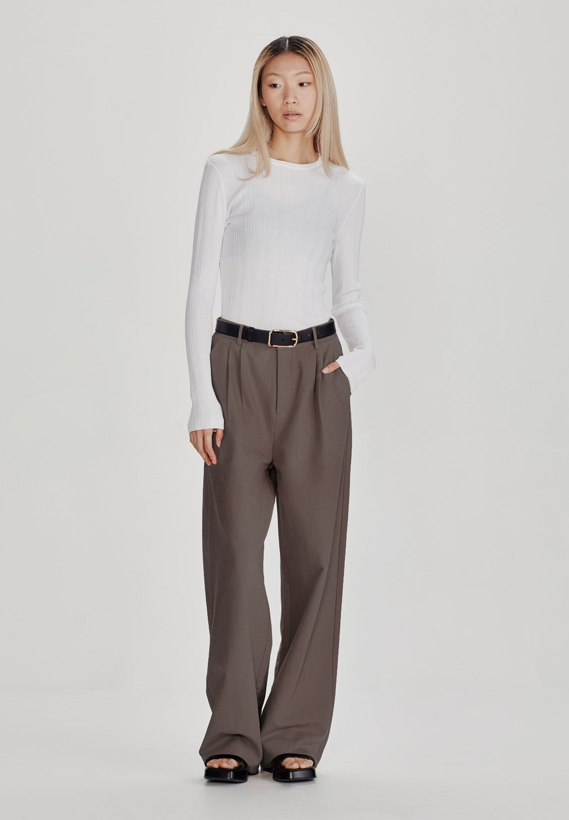 LINEN BLEND TROUSER, DUST