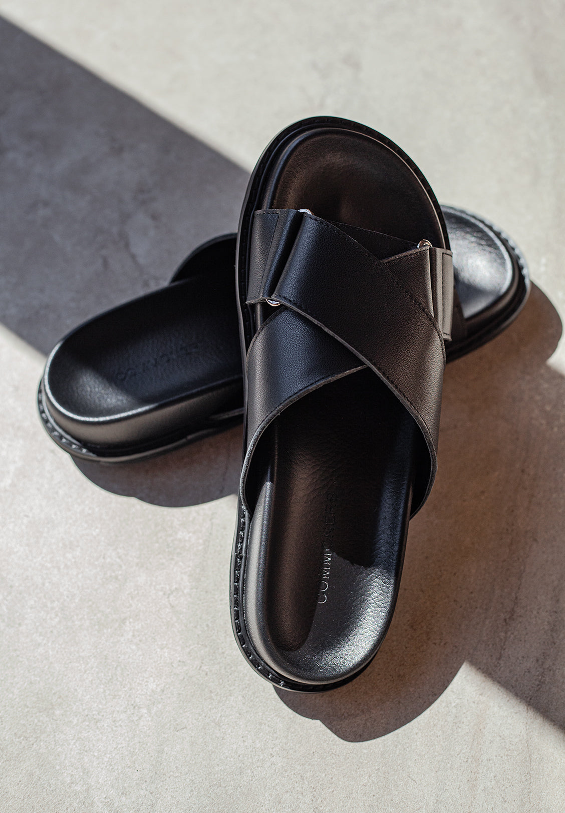 black crossover slides