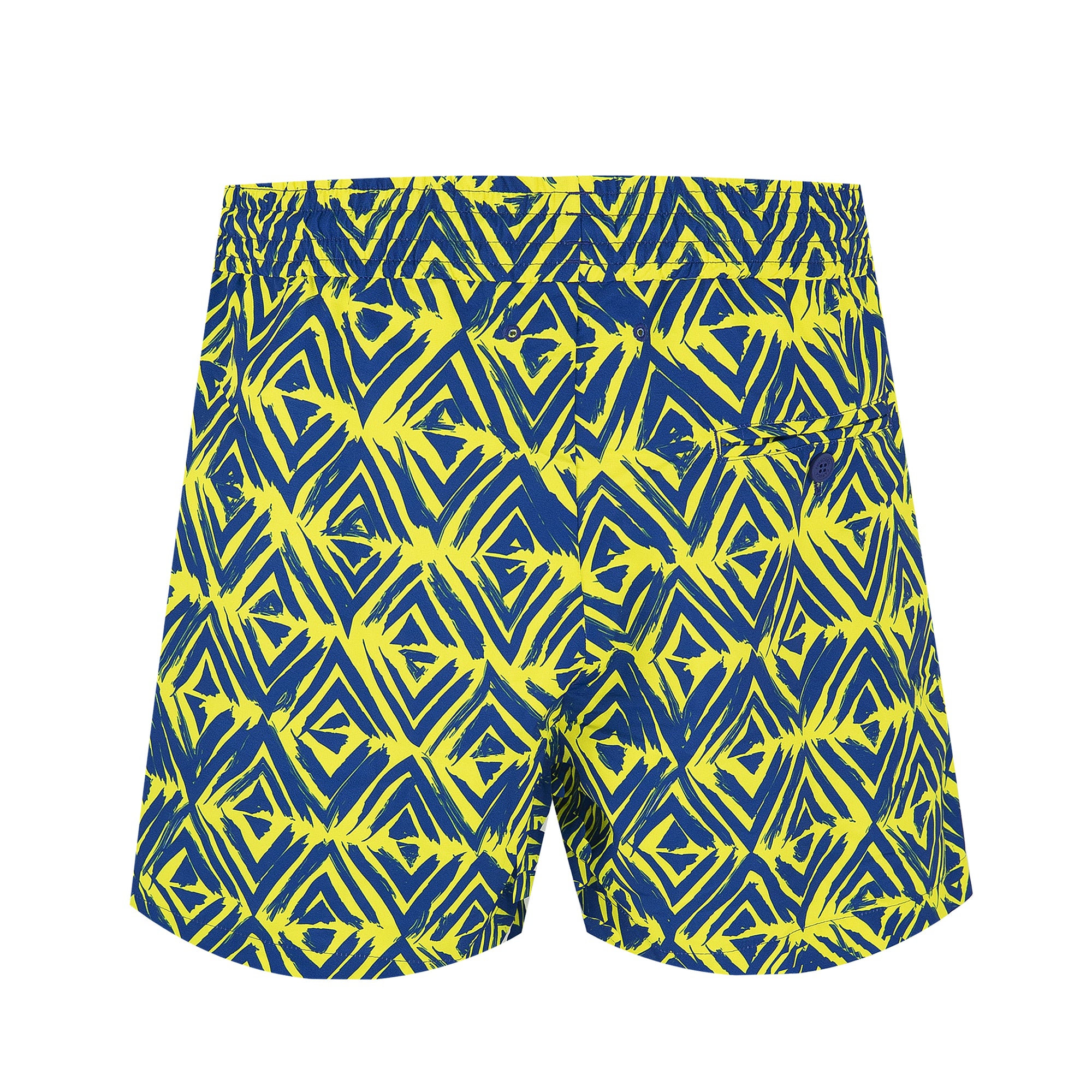 blue and yellow swim trunks