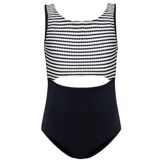 Girls Black/White One Piece Swimsuit | One Piece Cut Out Swimsuit ...