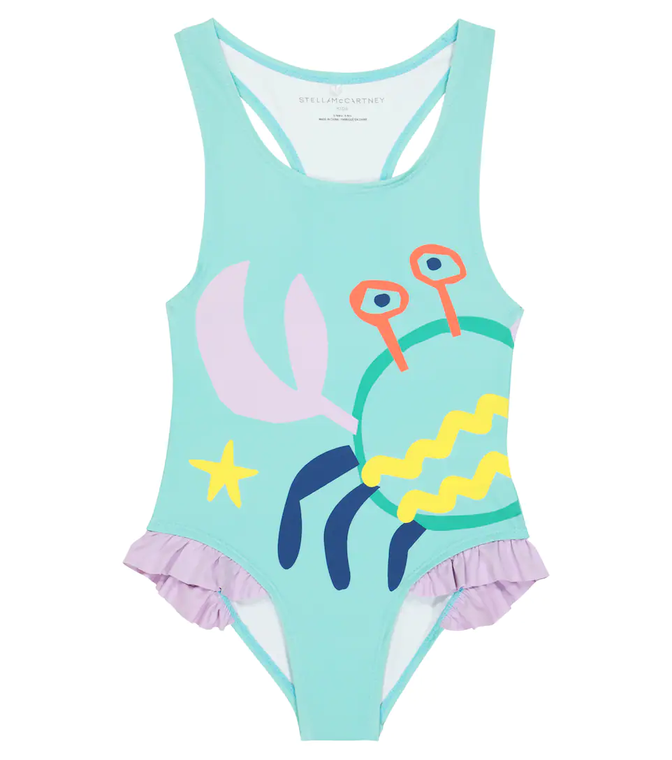 Girls One Piece Swimwear in Crab & Star Print | Racer Back Swimwear ...