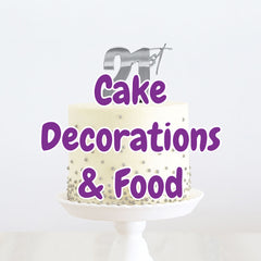 21st Birthday Cake Decorations & Food