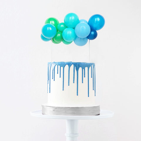 Blue lagoon mini balloon garland cake topper