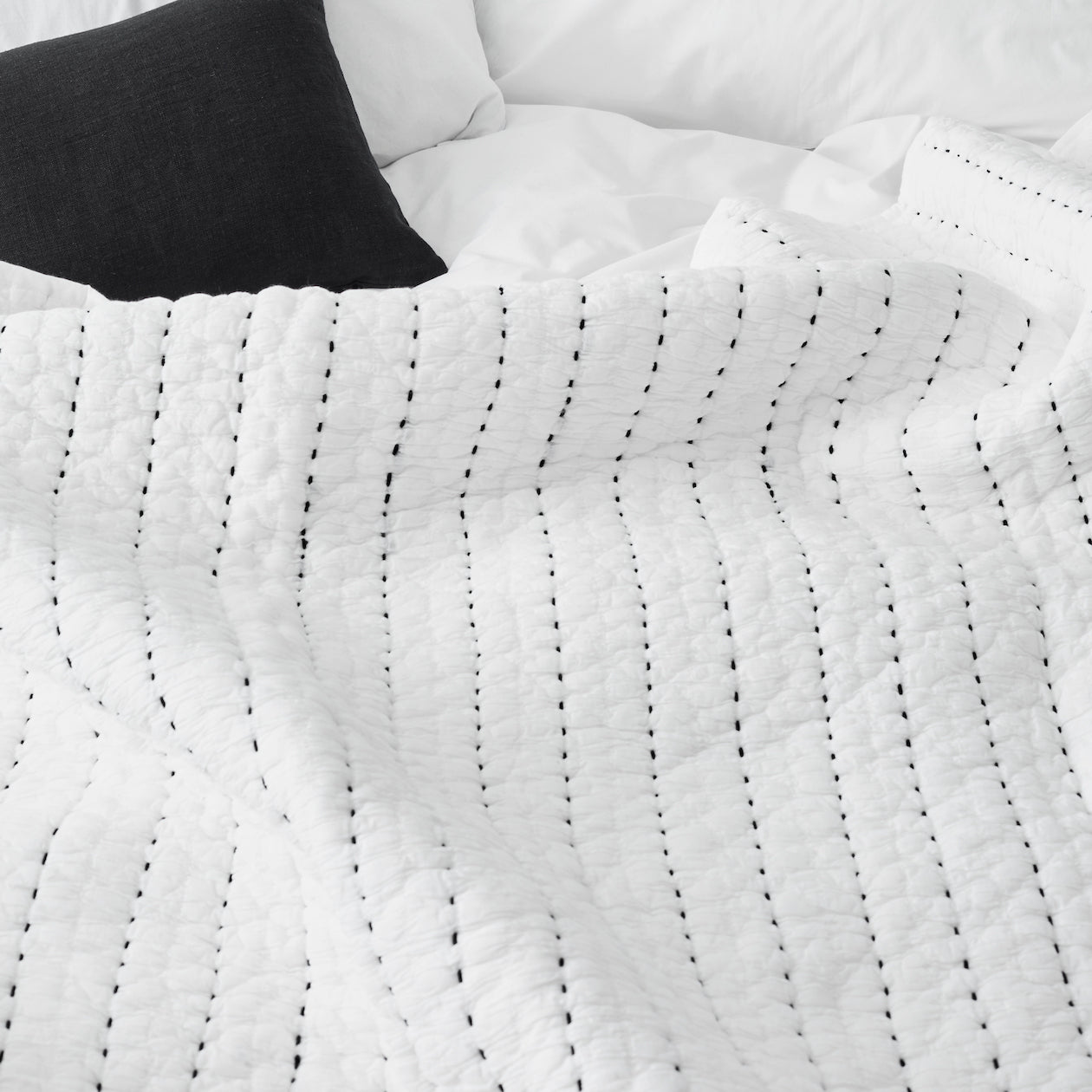 black and white quilt