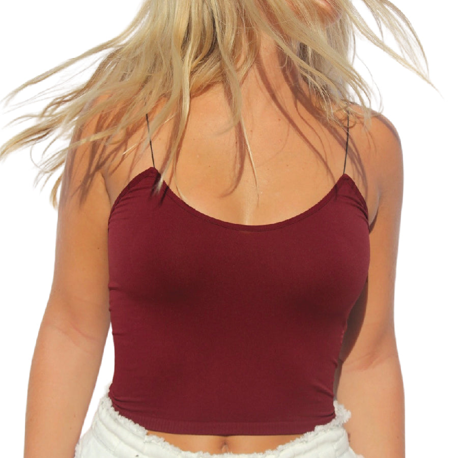 Free People – Skinny Strap Seamless Brami In Wine Cest Beau1872 – C