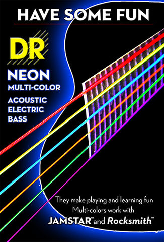 DR luminous & hi def neon coloured guitar strings