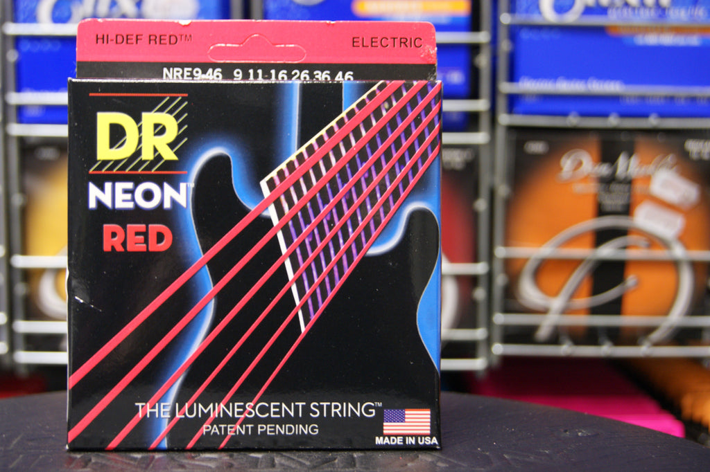 Dr Neon Nre9 46 Red Reflective Coated Electric Guitar Strings 9 46