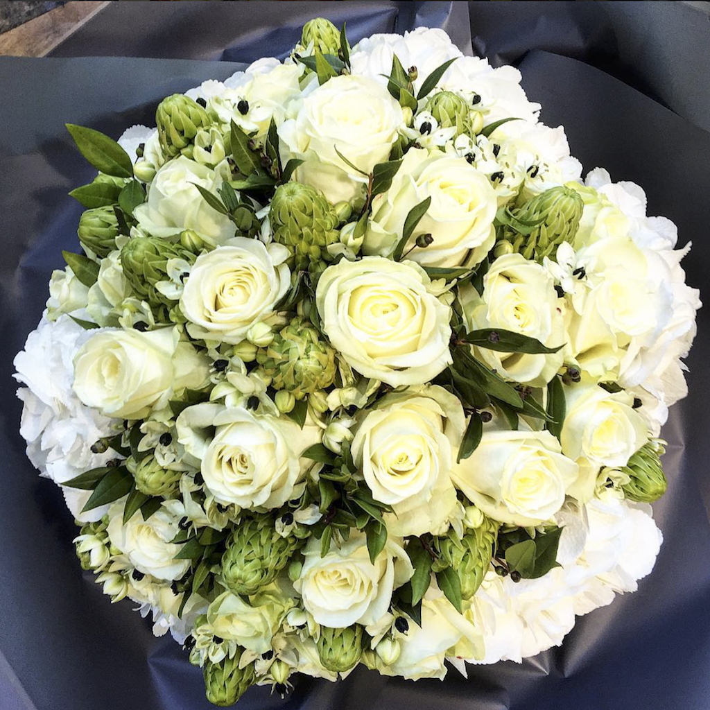 White Elegant Hand-Tied Bouquet | David Wayman Flowers