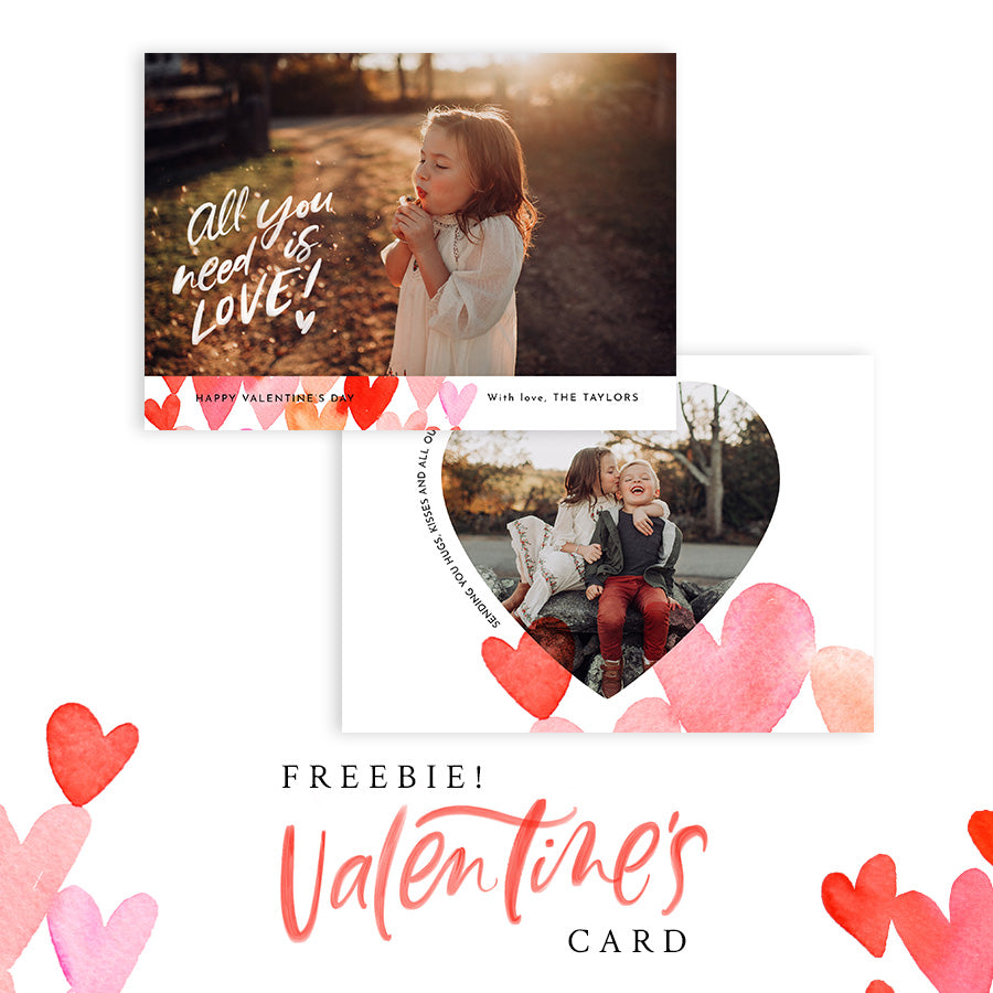 FREE Valentine's Card Photoshop template