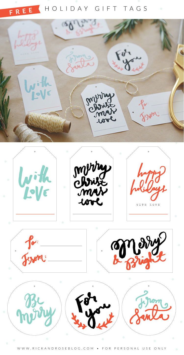 Free printable gift tags - PDF free