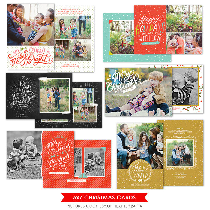 Christmas Photocards Bundle | Bright Holidays Set – Birdesign