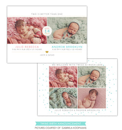 Twin Birth Announcement Template