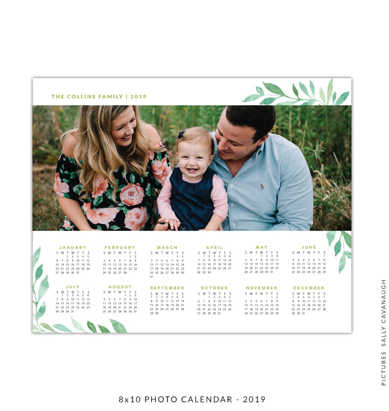 8x10 Calendar Template HQ Printable Documents