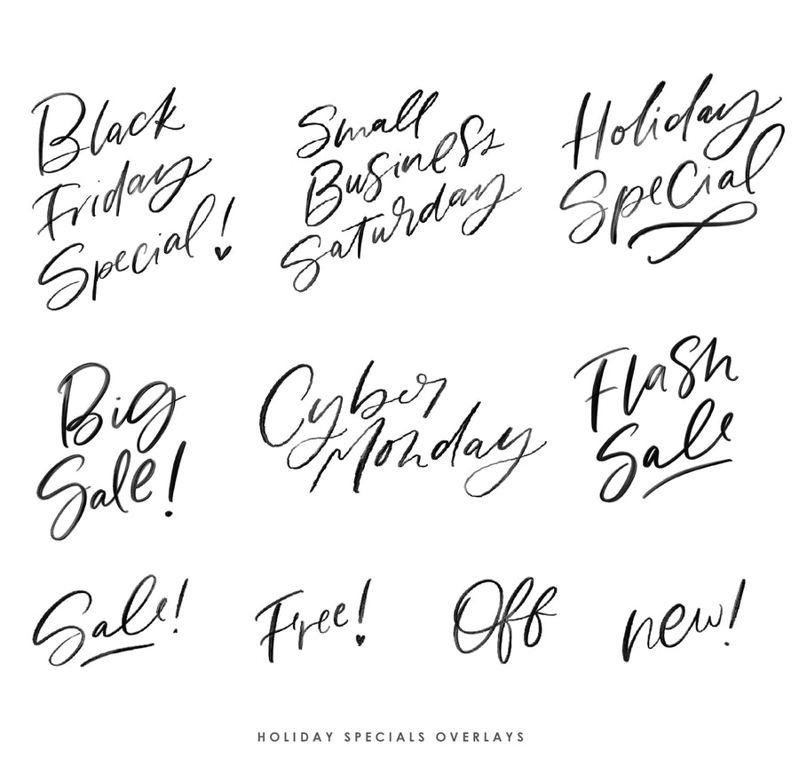 Download Holiday Promos Sales Overlays Black Friday Cyber Monday Birdesign