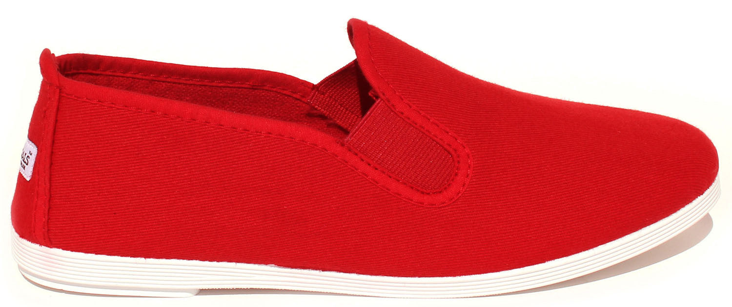 red slip on shoes womens