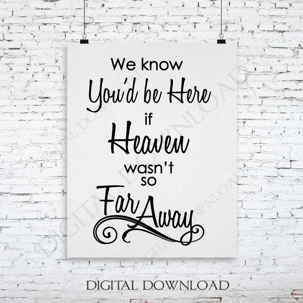 Download Memorial SVG Quote, Heaven Far Away Saying to Print ...