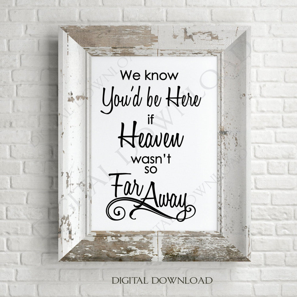 Download Memorial SVG Quote, Heaven Far Away Saying to Print, Wedding In Loving - Lasting Expressions