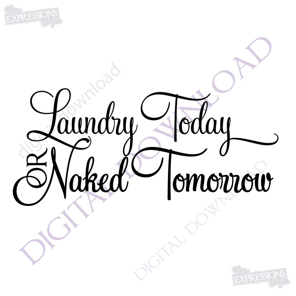 Laundry Today Or Naked Tomorrow Digital Download Digital File Vinyl Lasting Expressions