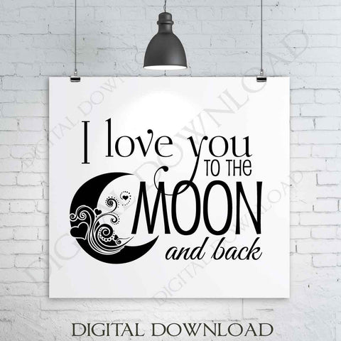 Free Free 236 Silhouette Love You To The Moon And Back Svg SVG PNG EPS DXF File