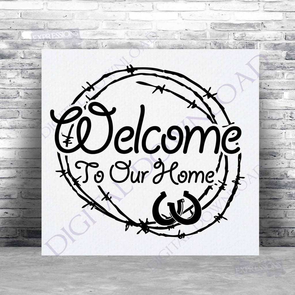 Download Welcome To Our Home Barbed Wire Design Download Vector Clipart Svg S Lasting Expressions