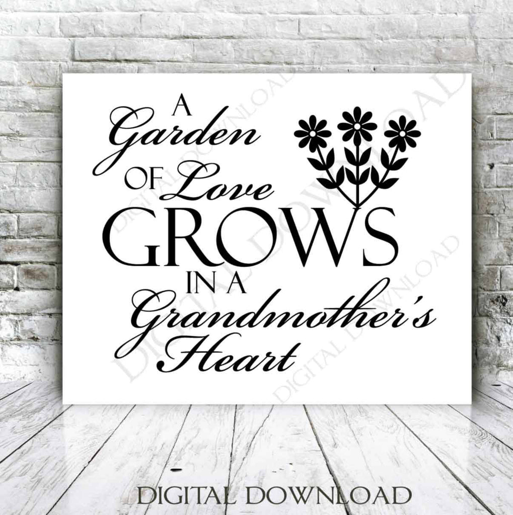 Grandmother Svg Quote Grandma Saying To Print Garden Of Love Saying Lasting Expressions