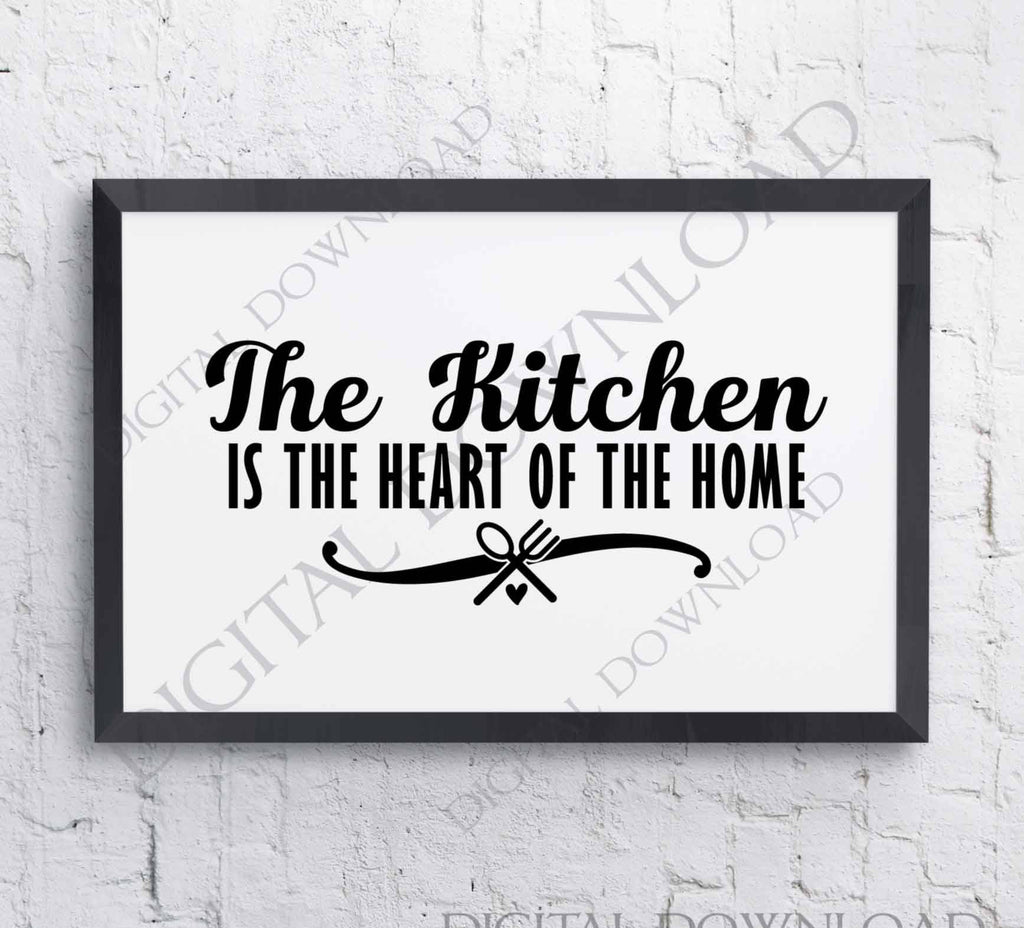 Download Kitchen Heart Of The Home Svg Vector Clipart Vinyl Saying Svg Ai Pd Lasting Expressions