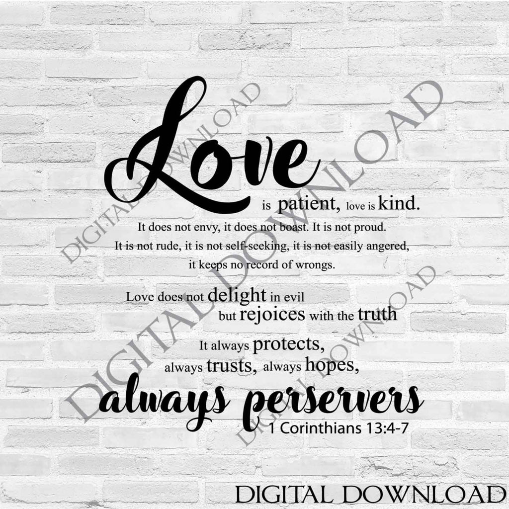 Download Love SVG Clipart Saying Vector, Love is patient quote ...