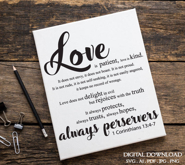 Love Svg Clipart Saying Vector Love Is Patient Quote Wedding Decor T Lasting Expressions
