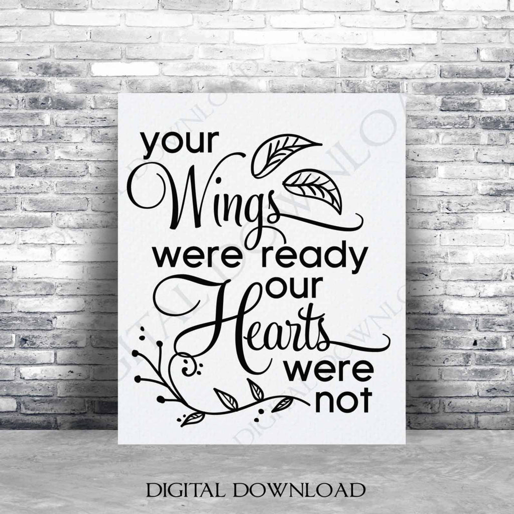 Download Memorial Quote Wings And Hearts Wings Were Ready Saying Clipart Sv Lasting Expressions