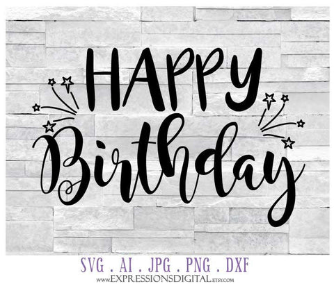 Download Printable Birthday Card Clipart Design, DXF Die Cut Cricut File, Digit - Lasting Expressions