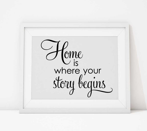 Home Svg Quote Digital Design Homse Story Begins Printable Housewarm Lasting Expressions