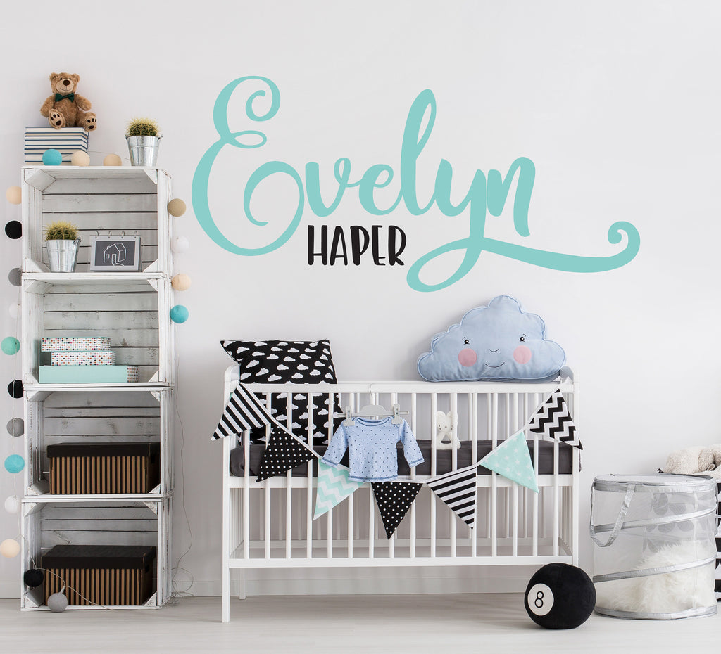 Name Vinyl Wall Decal Sticker For Above Crib Nursery Wall