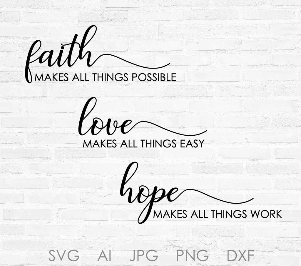 Download Faith SVG Quote Design, Love Vector Clipart Quote, Hope ...