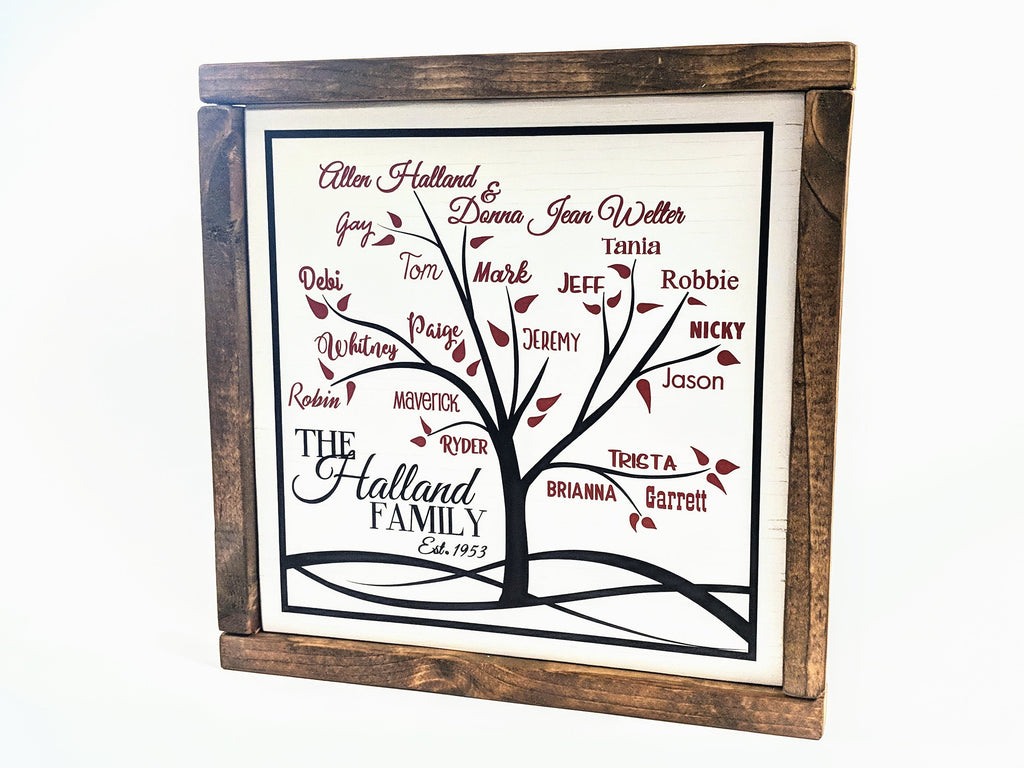 Family Tree Custom Sign Personalized with Names Gift for