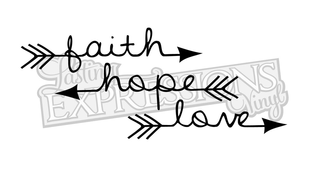 Bedroom Wall Decor Vinyl Decal Sticker Faith Hope Love Wall Words Lasting Expressions