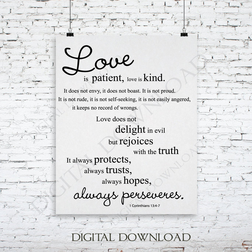 Download Love Is Patient Corinthians 13 4 7 Digital Design Download Ready To Lasting Expressions