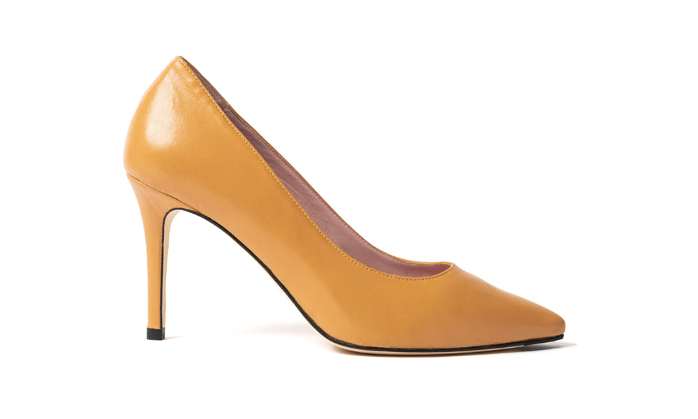 yellow comfortable heels